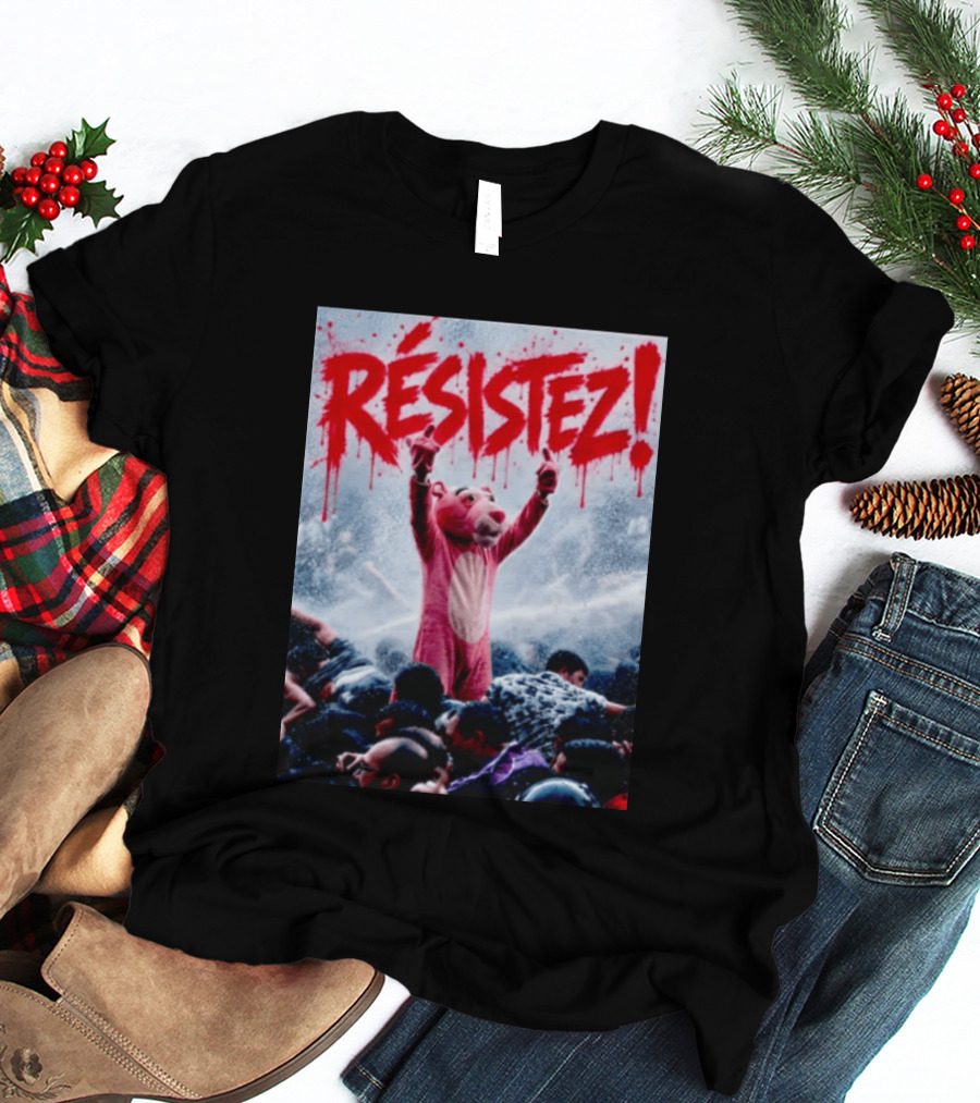 Résistez Paris Protest Panther Pink Costume T-Shirt