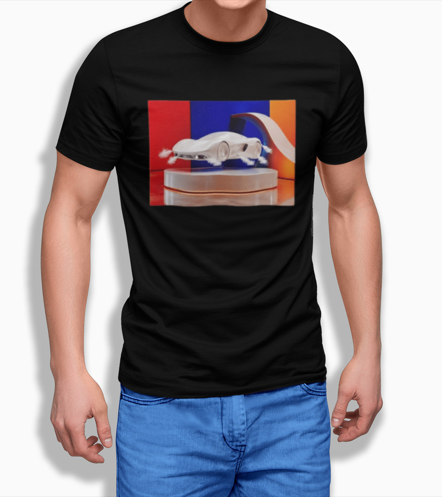Tesla Roadster Flying Car Concept Futuristic Design With Dynamic T-Shirt