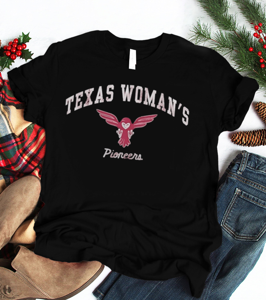 Texas Woman's Pioneers Distressed Athletics Owl Motif T-Shirt