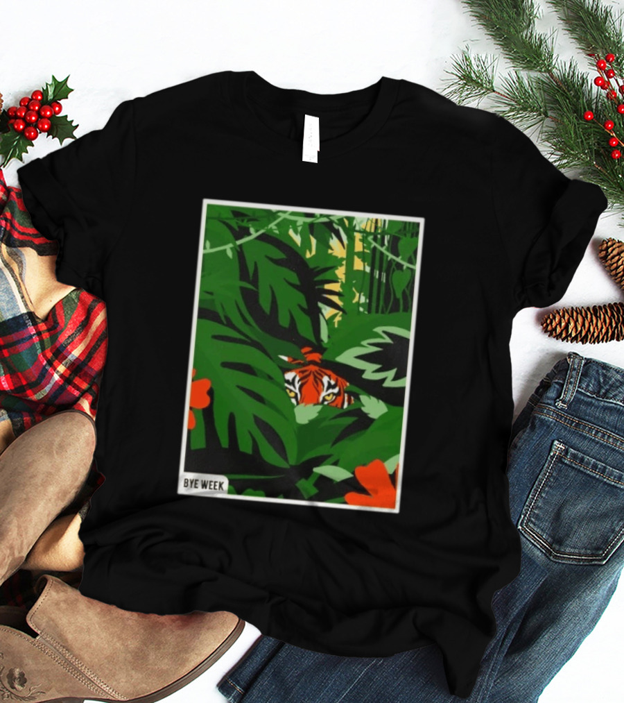 Tiger Bye Week Jungle Football Wildlife Adventure T-Shirt