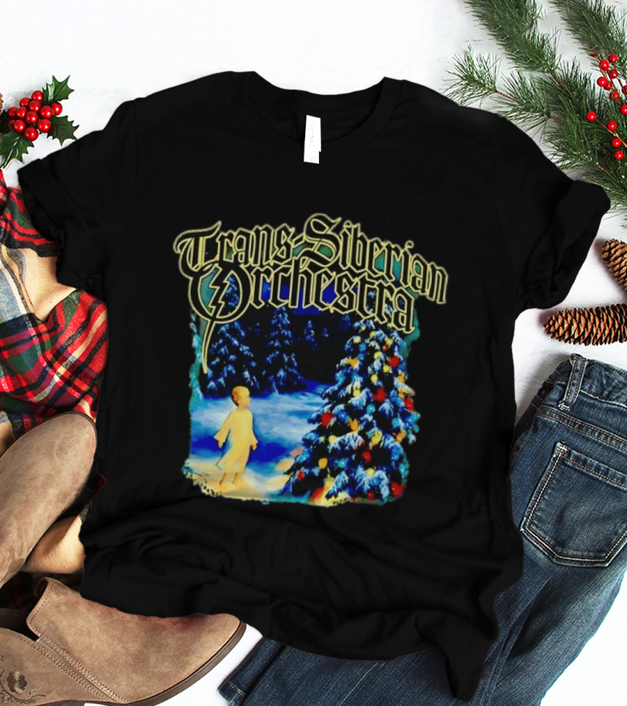 Trans Siberian Orchestra Christmas Tree Child Winter Scene T-Shirt