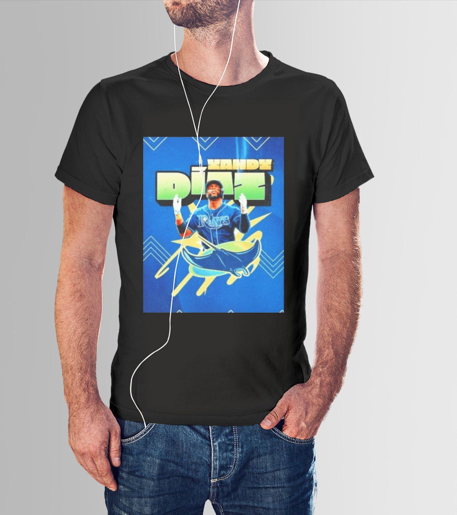 Yandy Diaz Tampa Bay Rays MLB Baseball Player Graphic With Manta Ray T-Shirt
