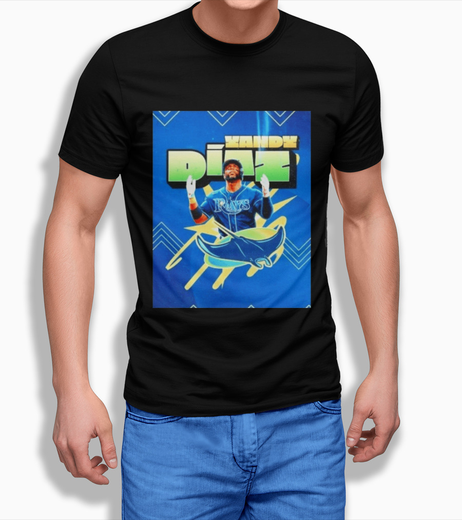 Yandy Diaz Tampa Bay Rays MLB Baseball Player Graphic With Manta Ray T-Shirt