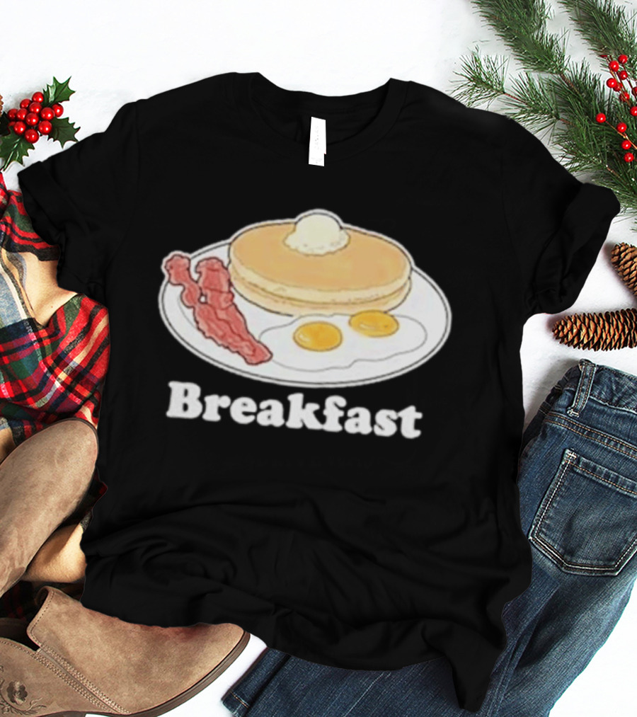 Breakfast Pancakes Eggs And Bacon Plate T-Shirt