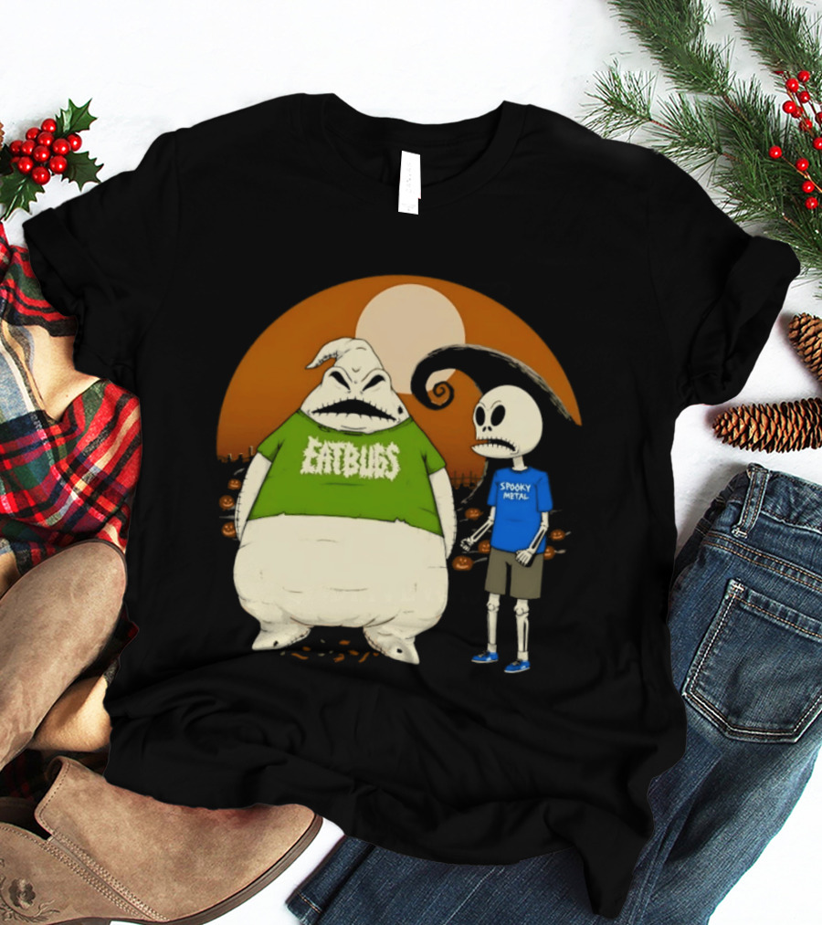 Oogie Boogie Eat Bugs Spooky Metal Skeleton T-Shirt