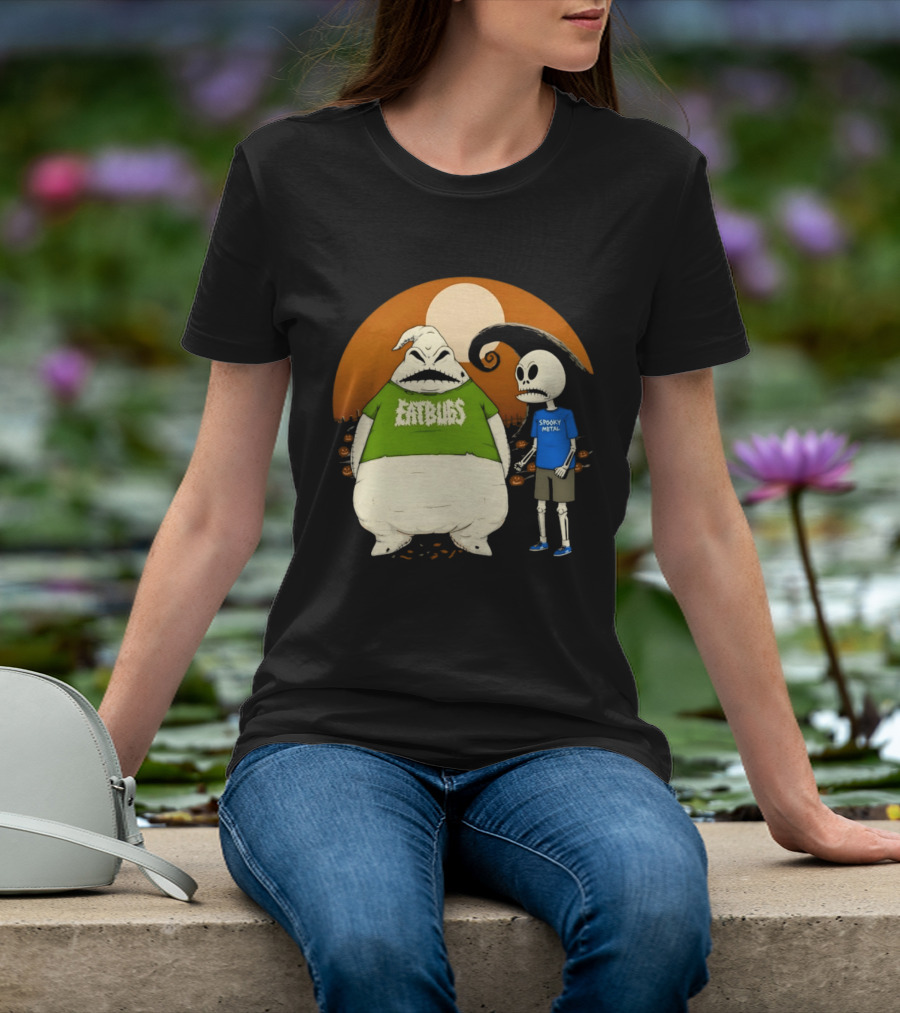 Oogie Boogie Eat Bugs Spooky Metal Skeleton T-Shirt