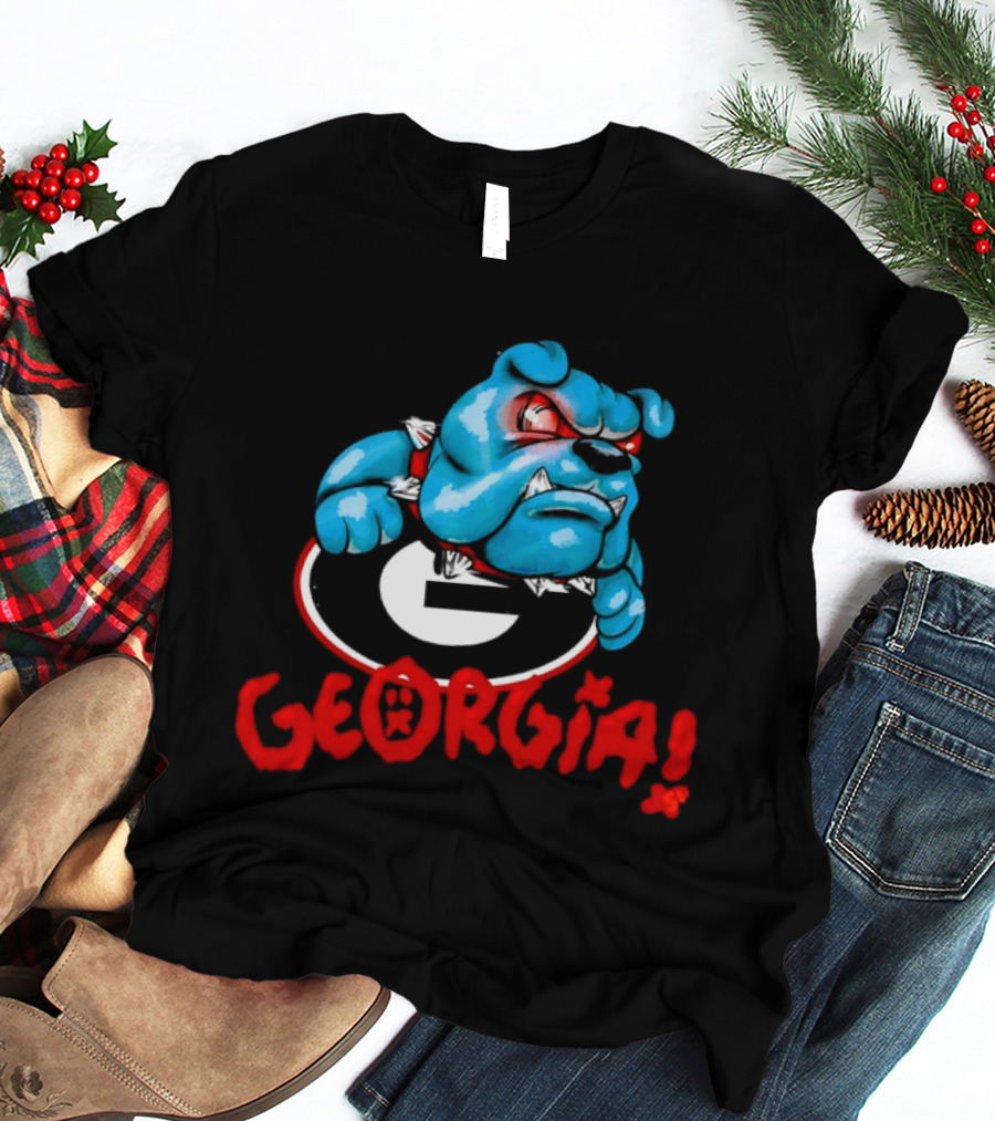 Georgia Bulldogs NCAA College Football Blue Bulldog T-Shirt