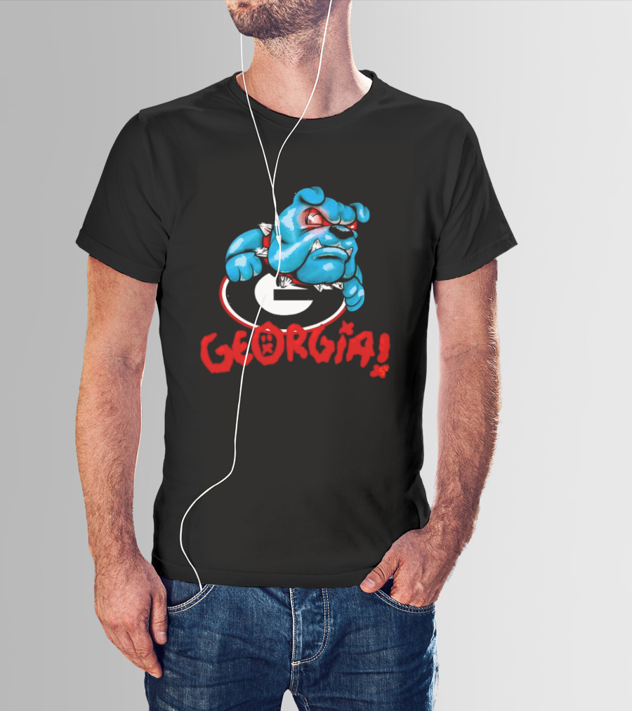 Georgia Bulldogs NCAA College Football Blue Bulldog T-Shirt