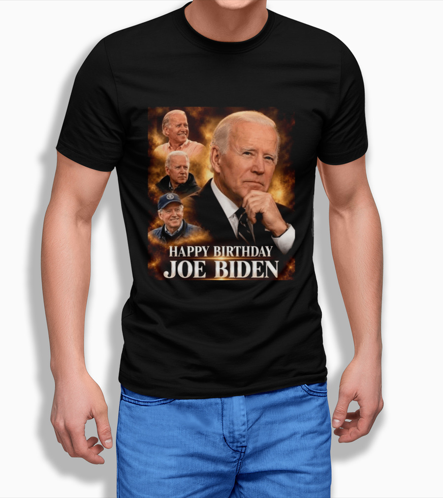 Happy Birthday Joe Biden Celebration With Presidential Portraits T-Shirt