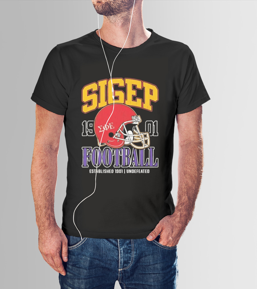 SigEp Football 1901 Red Helmet Undefeated Established 1901 T-Shirt
