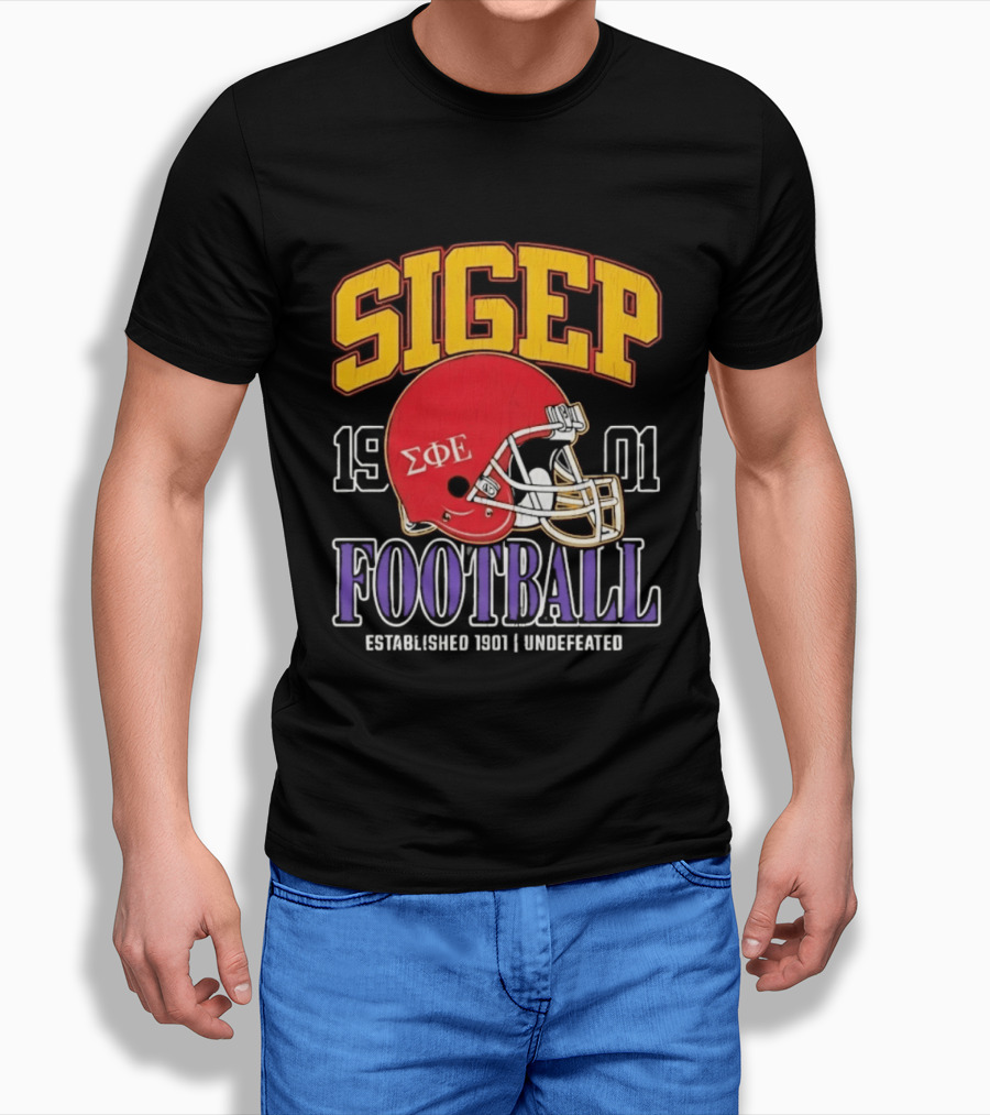 SigEp Football 1901 Red Helmet Undefeated Established 1901 T-Shirt