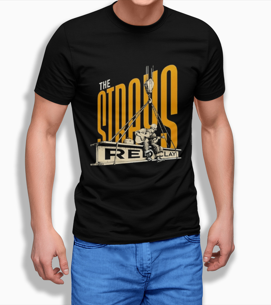 The Straus Red Clay Construction Worker Playing Guitar T-Shirt