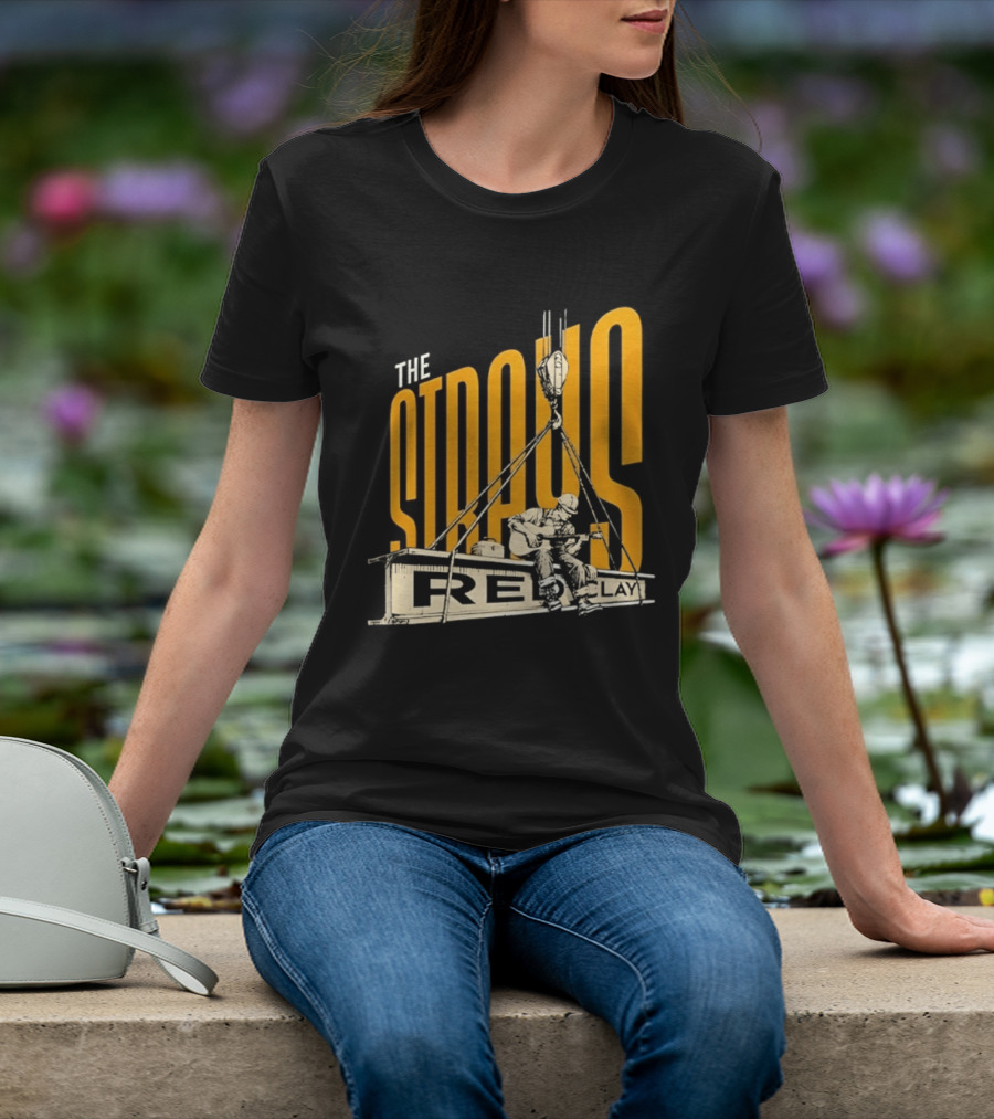 The Straus Red Clay Construction Worker Playing Guitar T-Shirt