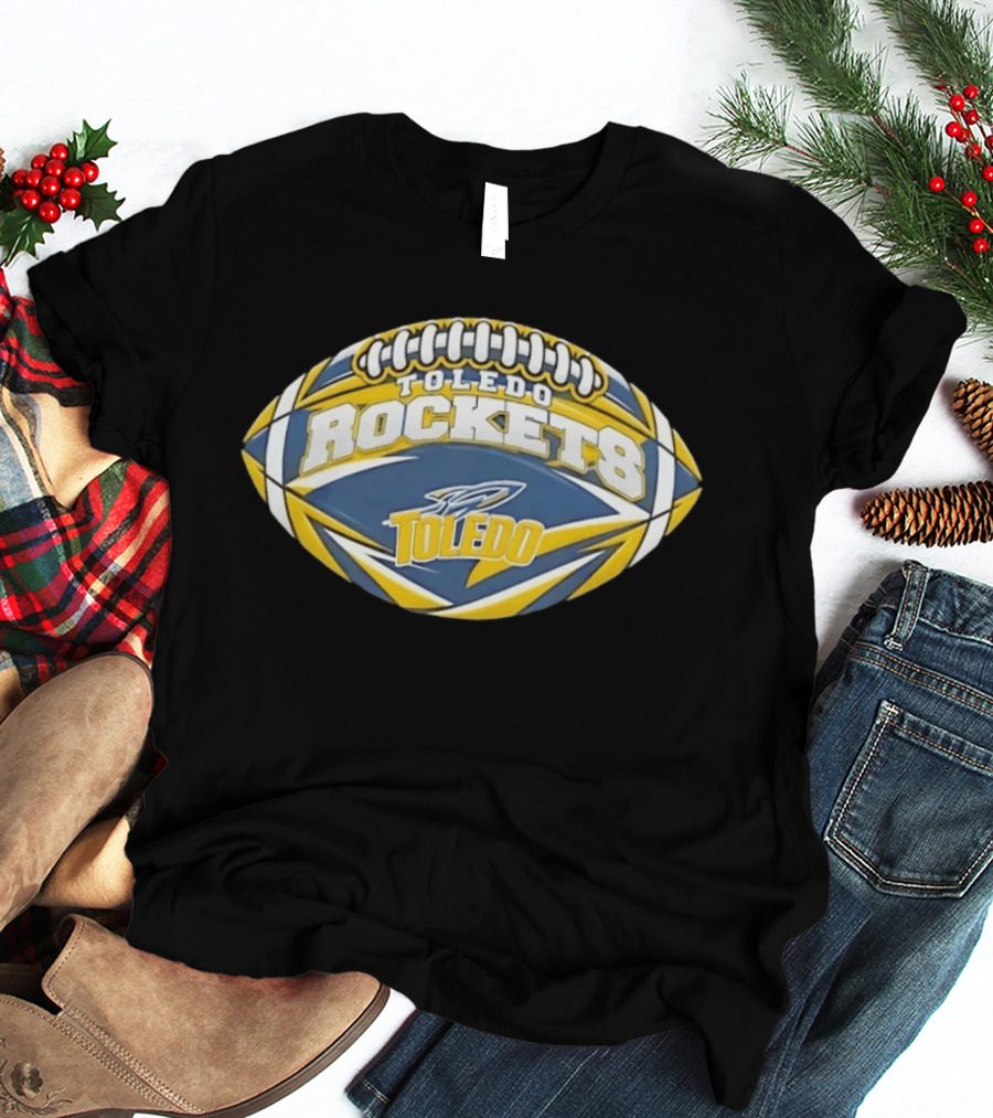 Toledo Rockets NCAA Football Oval Shape Team Spirit T-Shirt
