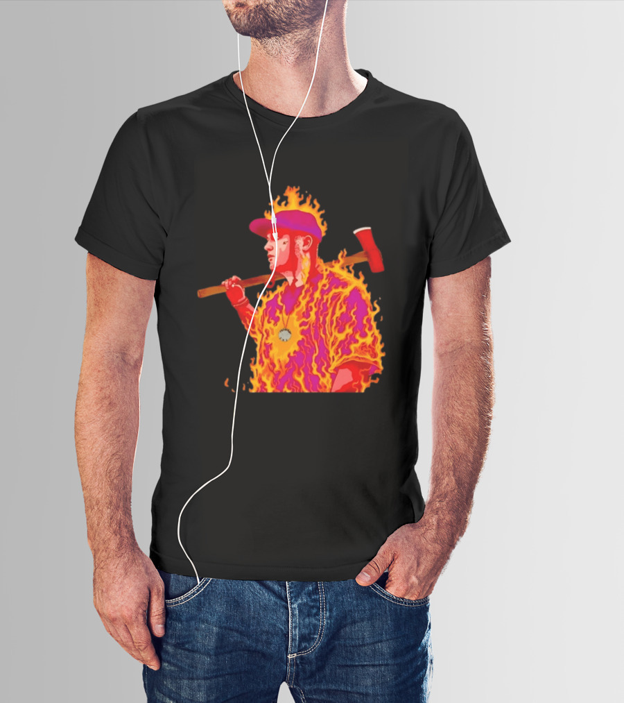 Trippie Redd Flaming Axe Fiery Rap T-Shirt
