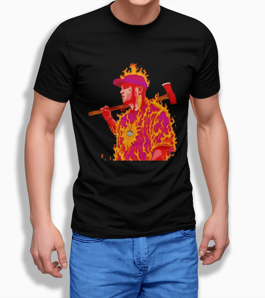 Trippie Redd Flaming Axe Fiery Rap T-Shirt
