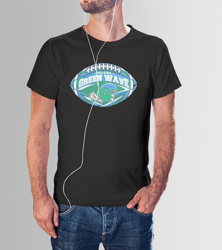 Tulane Green Wave Football NCAA Oval Tulane T-Shirt