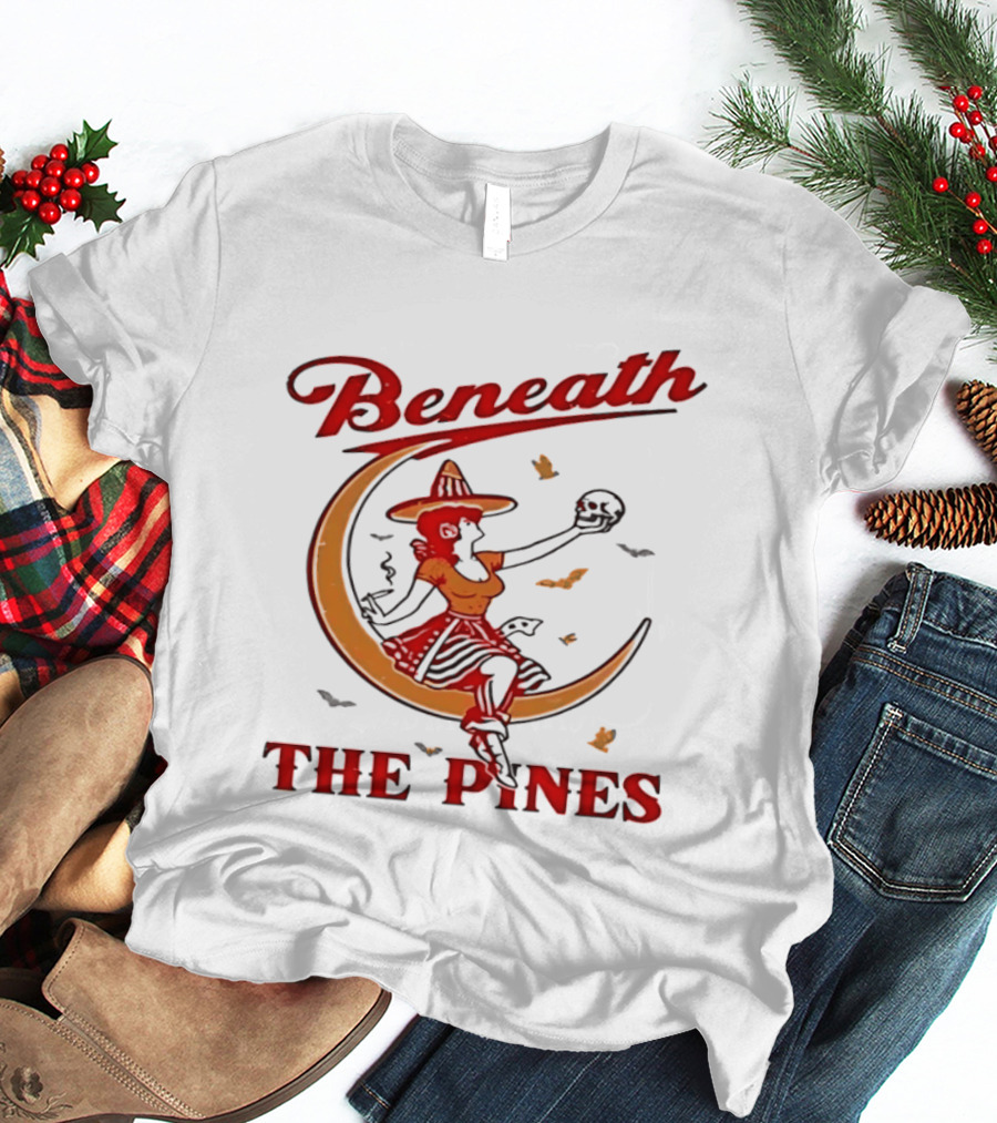 Beneath The Pines Witch Moon Skull Gothic T-Shirt