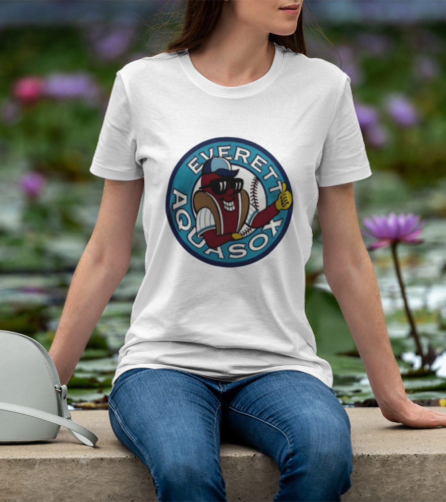 Everett AquaSox Hot Dog Sunglasses Baseball Fan T-Shirt