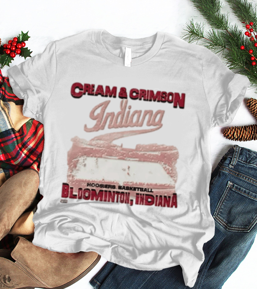 Cream & Crimson Indiana Hoosiers Basketball Bloomington Indiana T-Shirt