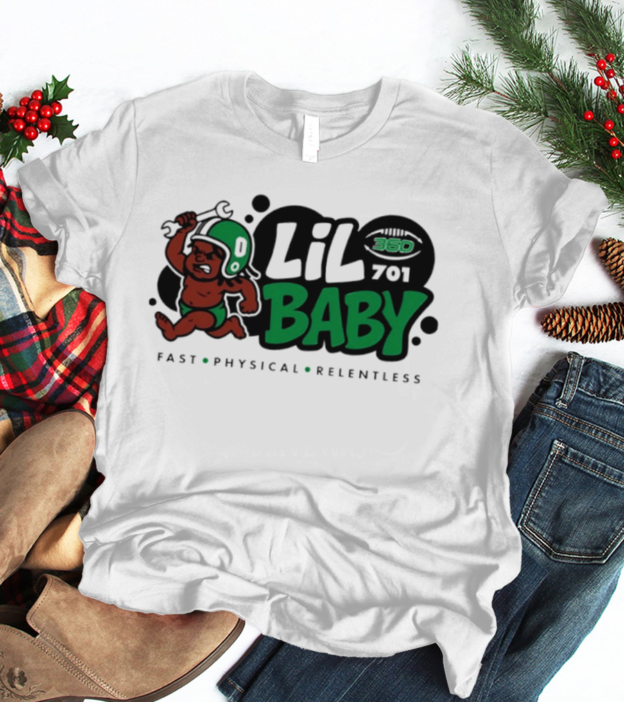 Lil Baby 360 701 Fast Physical Relentless Football Cartoon T-Shirt