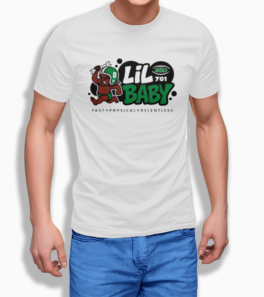 Lil Baby 360 701 Fast Physical Relentless Football Cartoon T-Shirt