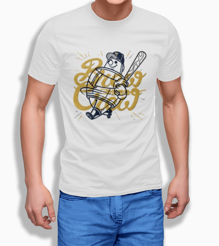 Milwaukee Brewers Brew Crew MLB Mascot Swinging Bat T-Shirt
