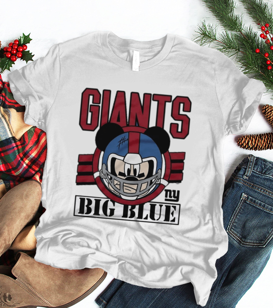 New York Giants Mickey Mouse Big Blue NFL Collaboration T-Shirt