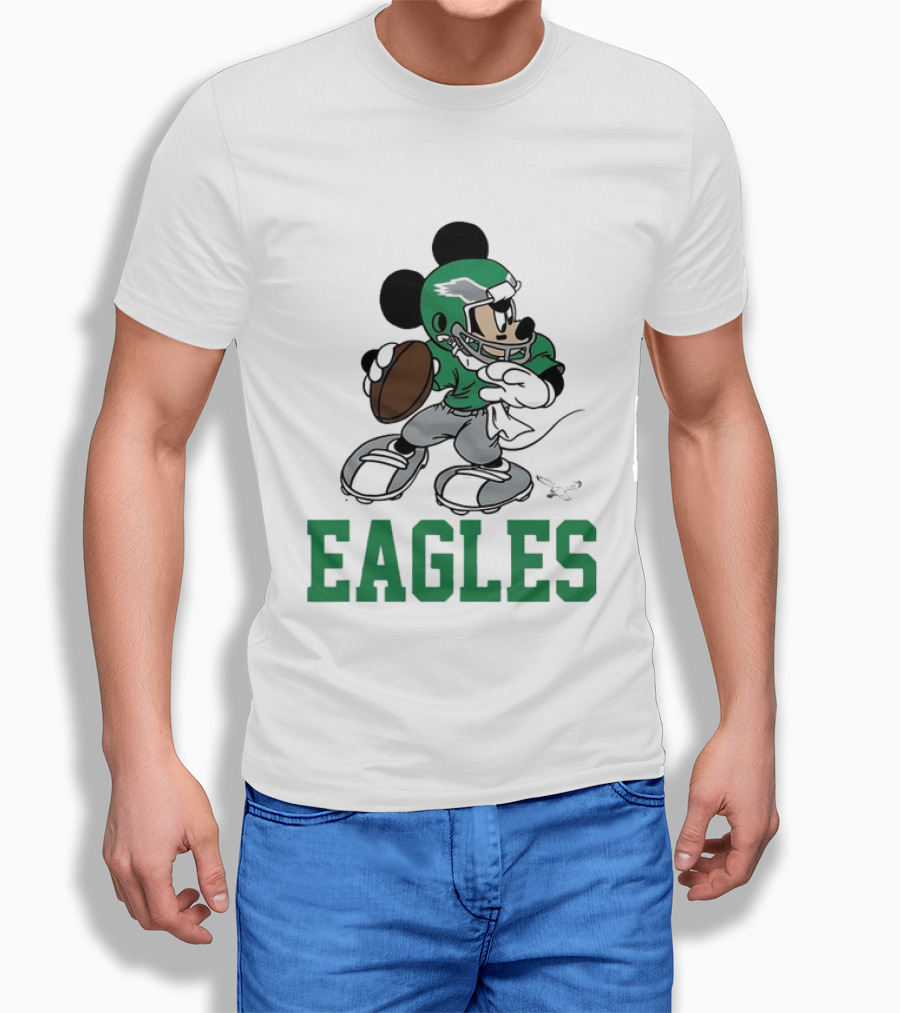 Philadelphia Eagles Mickey Mouse Football Player Eagles T-Shirt