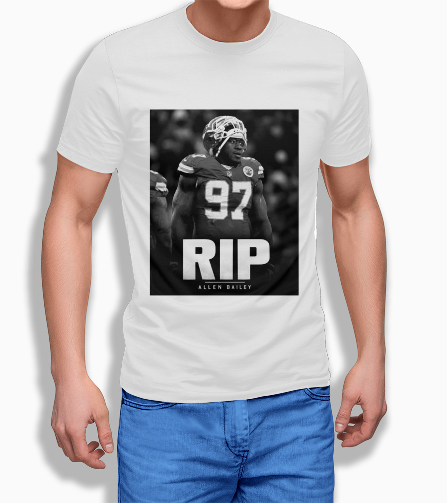 RIP Allen Bailey 1989 2026 Football Player Number 97 T-Shirt