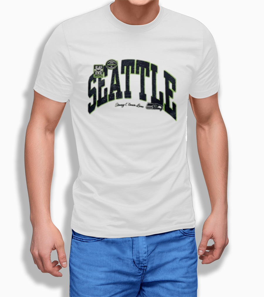 Seattle Seahawks 12 As One Stoney Clover Lane NFL Team Collaboration T-Shirt
