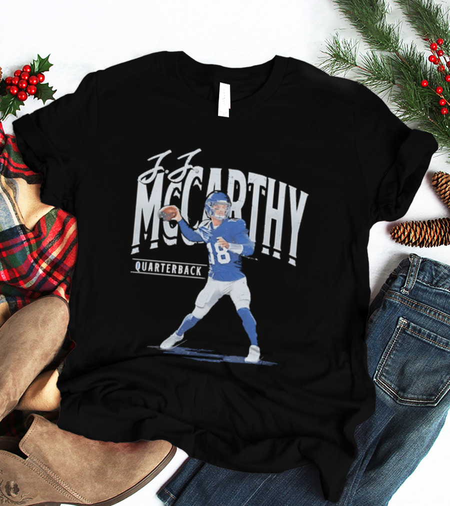 JJ McCarthy Quarterback Number 18 Minnesota Vikings T-Shirt