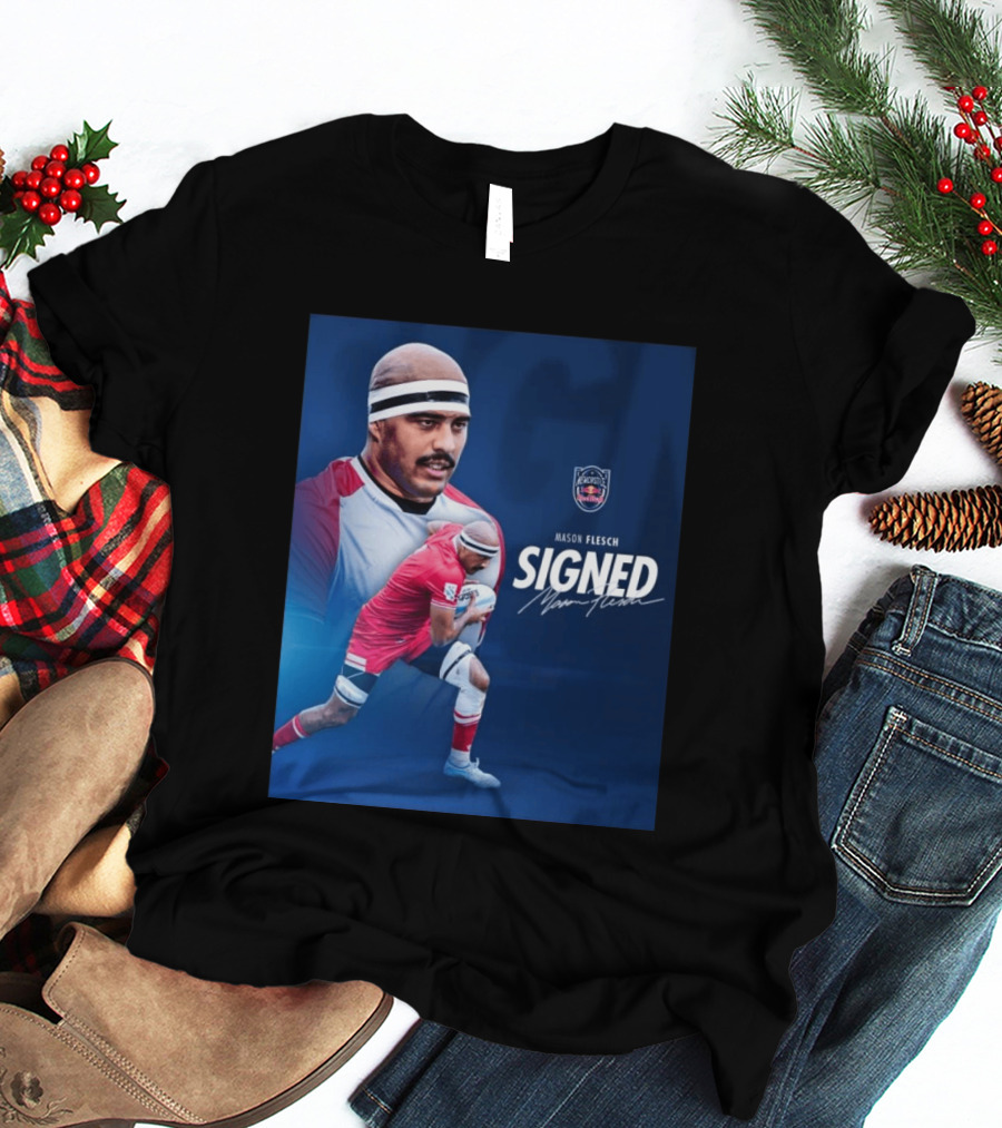Mason Flesch Signed With Newcastle Red Bulls T-Shirt