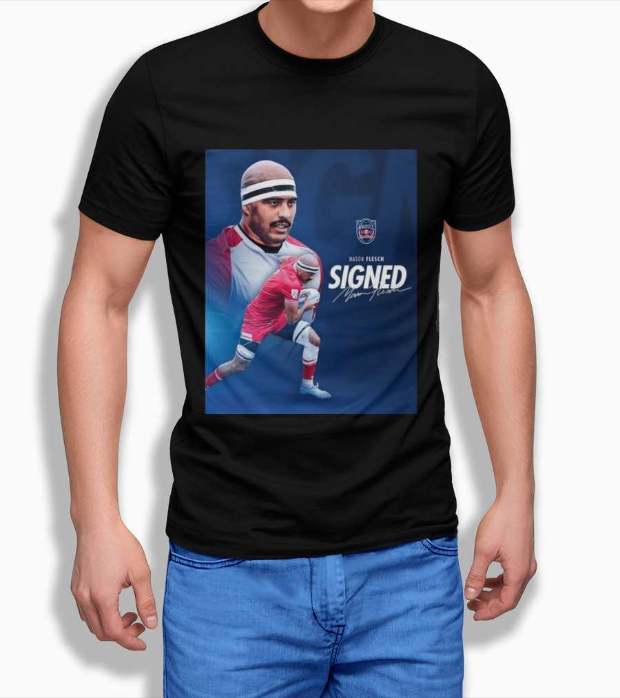 Mason Flesch Signed With Newcastle Red Bulls T-Shirt