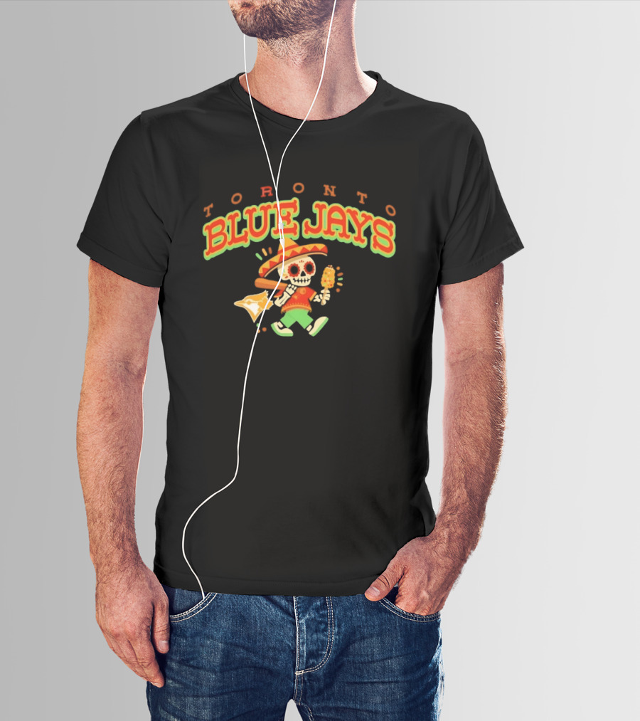 Toronto Blue Jays Dia De Los Muertos Sugar Skull Baseball T-Shirt
