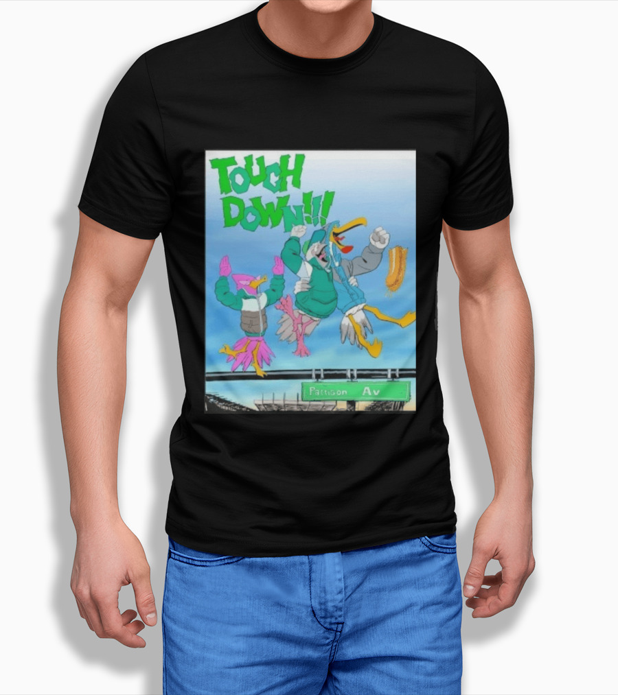 Touch Down Philadelphia Eagles Birds Pattison Av T-Shirt