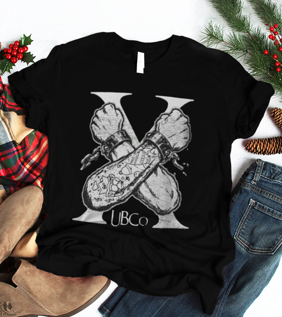 Robbie X UBCO Crossed Arms Shackles Tattoos T-Shirt