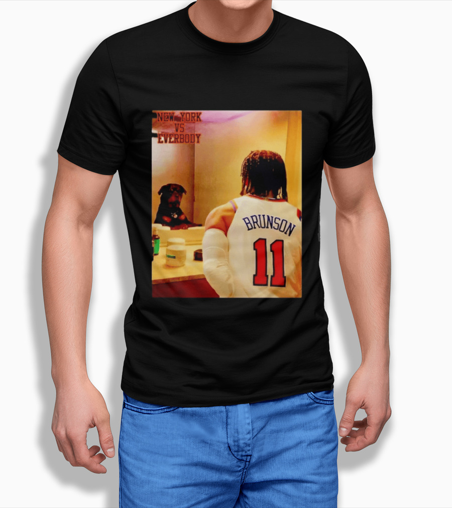 Jalen Brunson 11 New York Knicks Vs Everybody Basketball Mirror Moment T-Shirt
