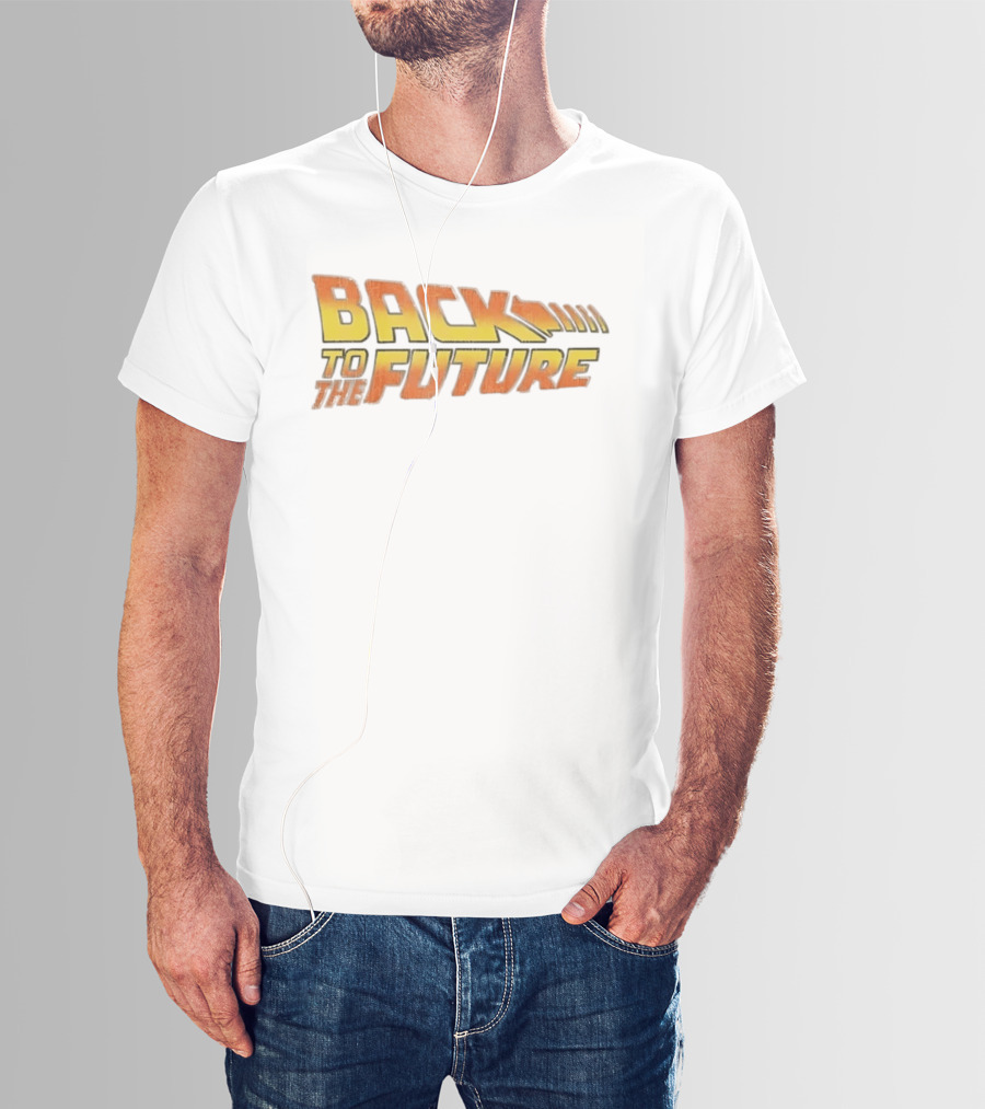 Back To The Future 80s Sci Fi Movie Retro Yellow Orange T-Shirt