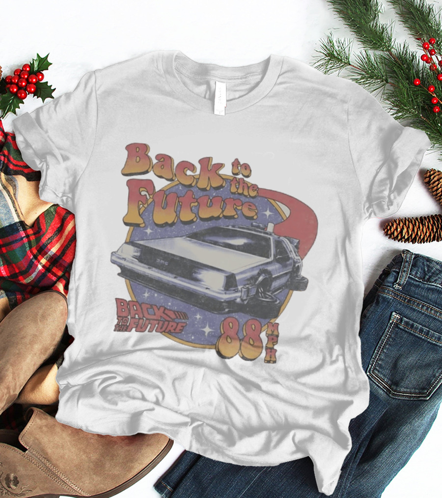 Back To The Future 88 MPH DeLorean Time Machine Powered By Flux Capacitor T-Shirt