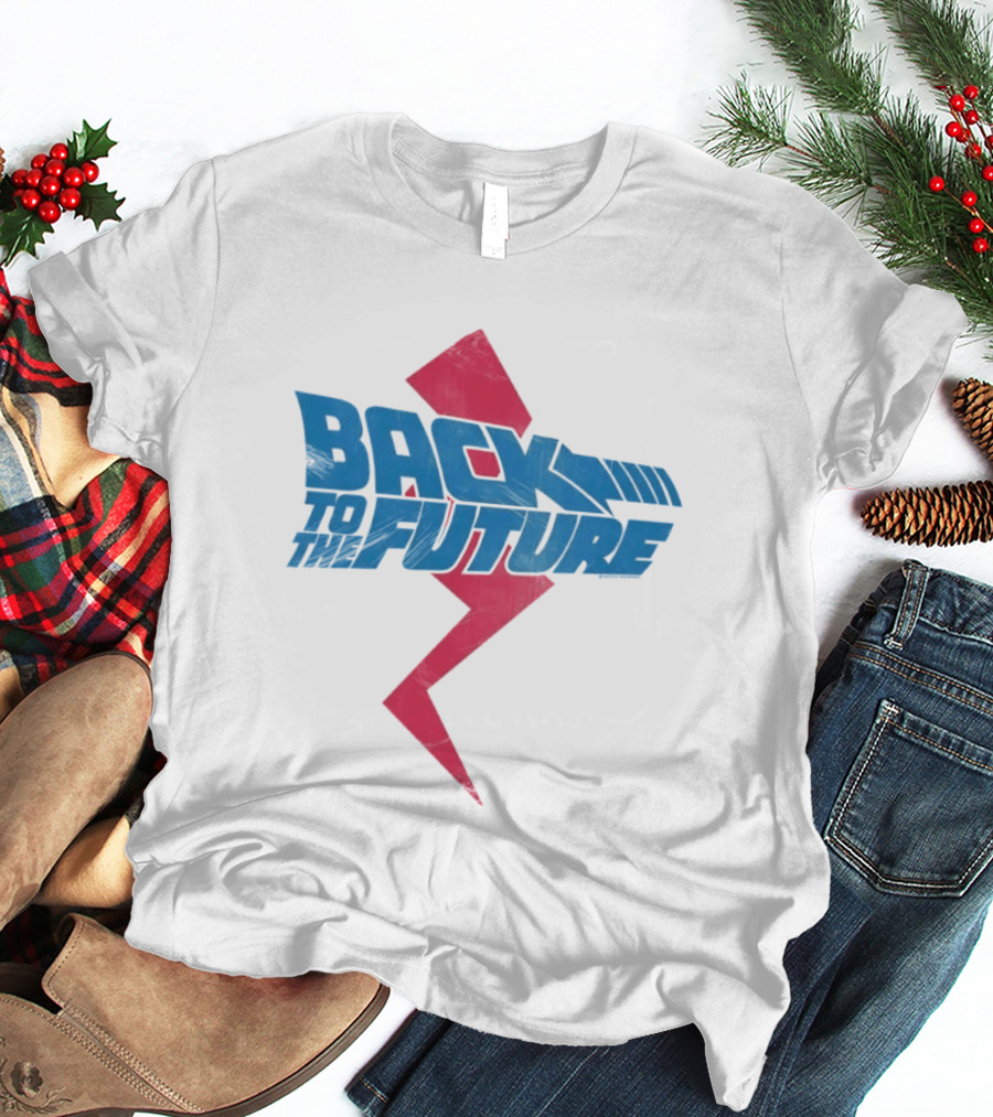Back To The Future Distressed Lightning Bolt 80s Movie T-Shirt