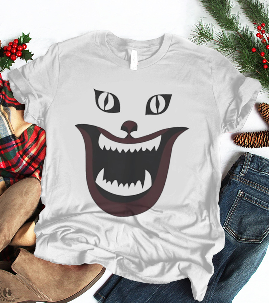 Cheshire Cat Grinning Face Alice In Wonderland Creepy Smile T-Shirt
