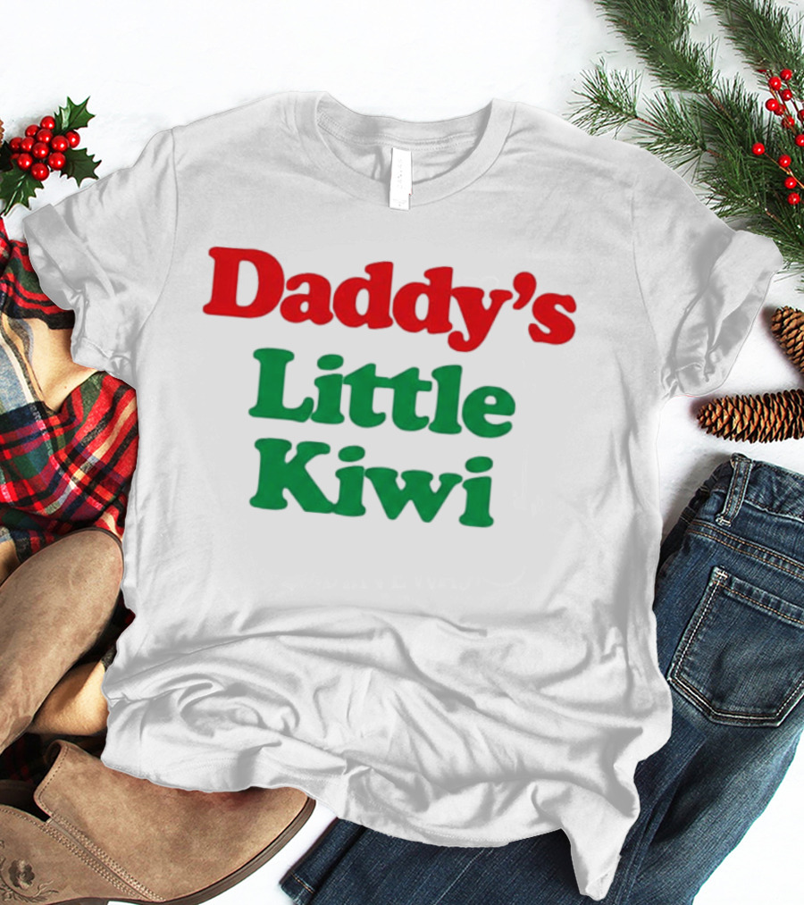 Daddy's Little Kiwi Fun Red And Green T-Shirt