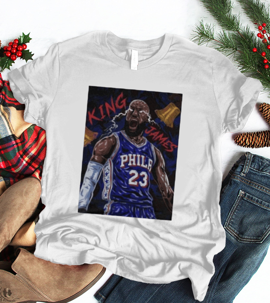 King James No 23 Phila Basketball Philadelphia 76ers T-Shirt