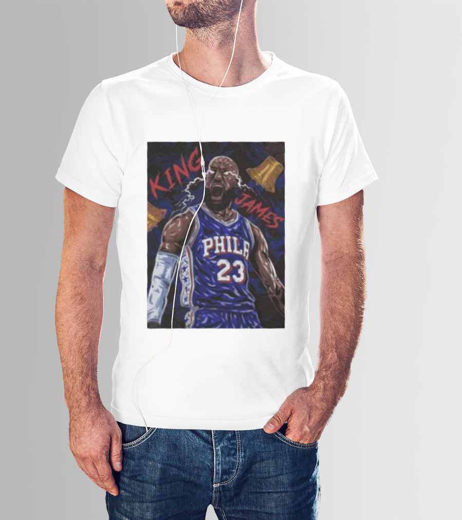 King James No 23 Phila Basketball Philadelphia 76ers T-Shirt