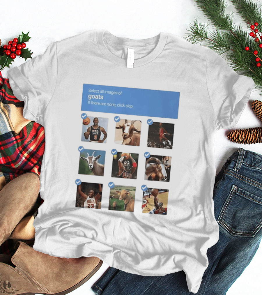 Michael Jordan Chicago Bulls Goat Meme Basketball Legend Select Goats T-Shirt