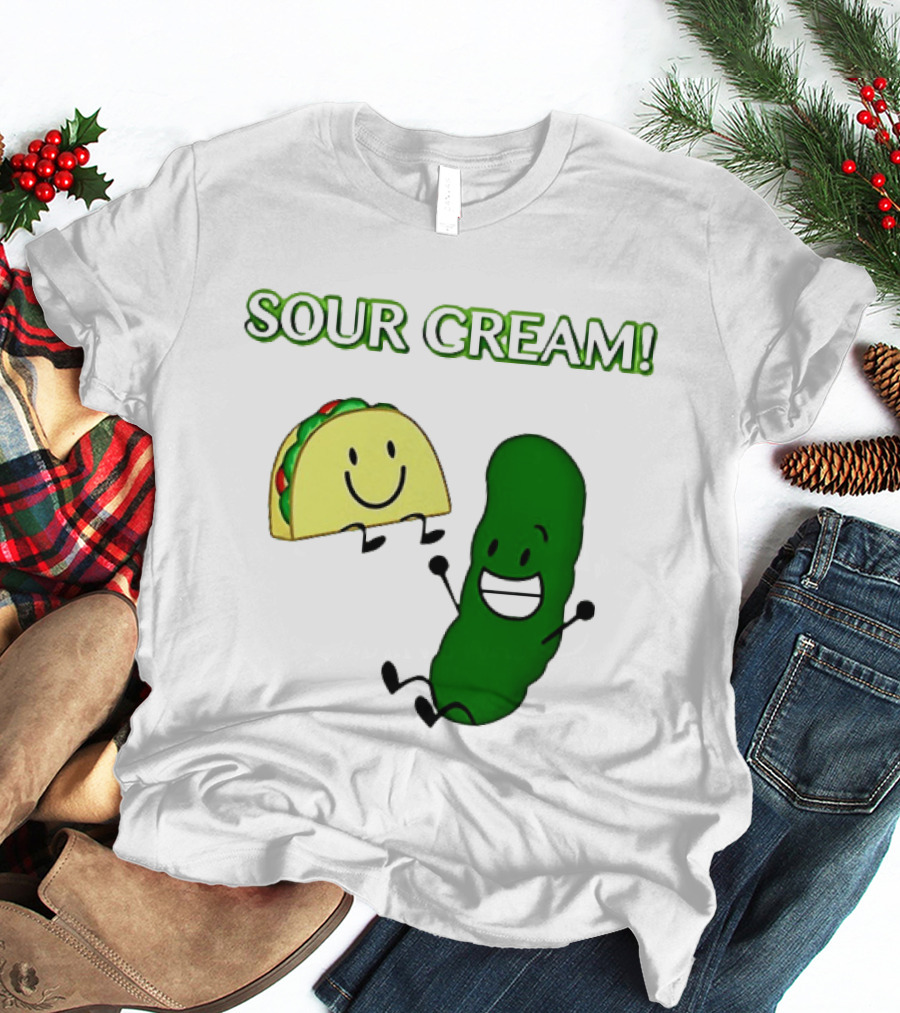 Sour Cream Pickle And Taco Happy Characters T-Shirt