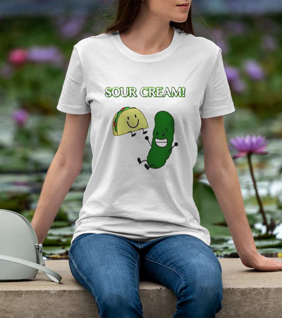 Sour Cream Pickle And Taco Happy Characters T-Shirt