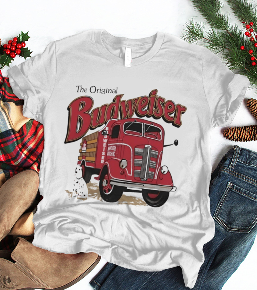 The Original Budweiser Truck With Dalmatian Iconic Beer Brand T-Shirt