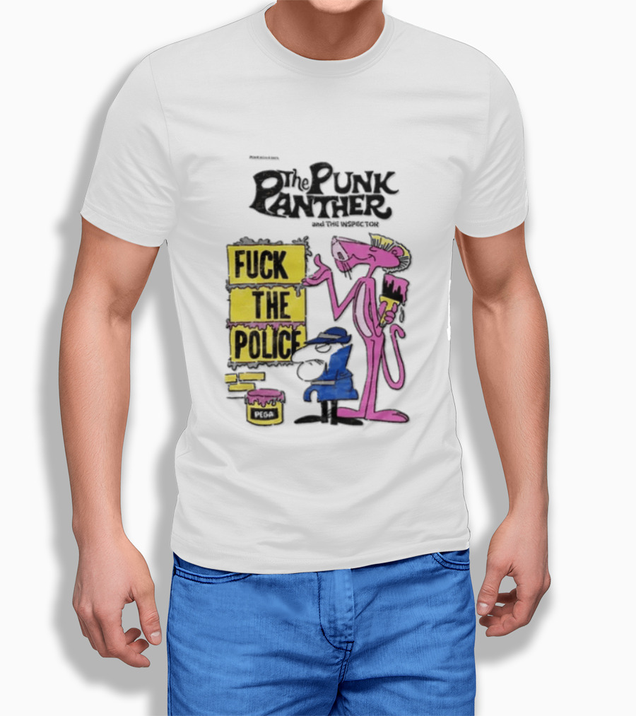 The Punk Panther Fuck The Police Inspector Punk Never Dies T-Shirt